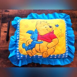 Vintage 90’s Disney Winnie The Pooh With Piglet Throw Pillow  Blue
